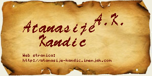Atanasije Kandić vizit kartica
